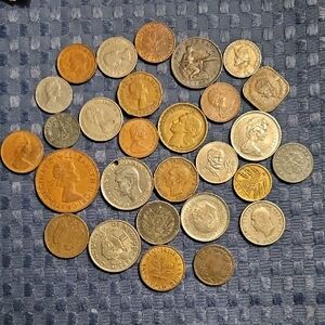 Assorted Vintage Coin Collection-German,Spanish, British,Canadian Etc.